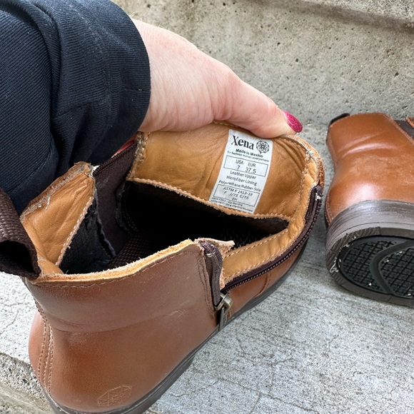 Brown Leather Ankle Boots - Picture 3 of 3